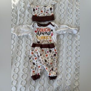 Baby Starters White and Brown Outfit